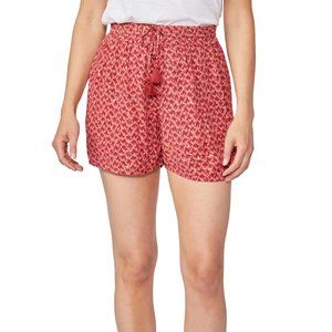 PAIGE Women's Mardi Short Elastic Waist Metallic Dots in Papaya Size S NWT